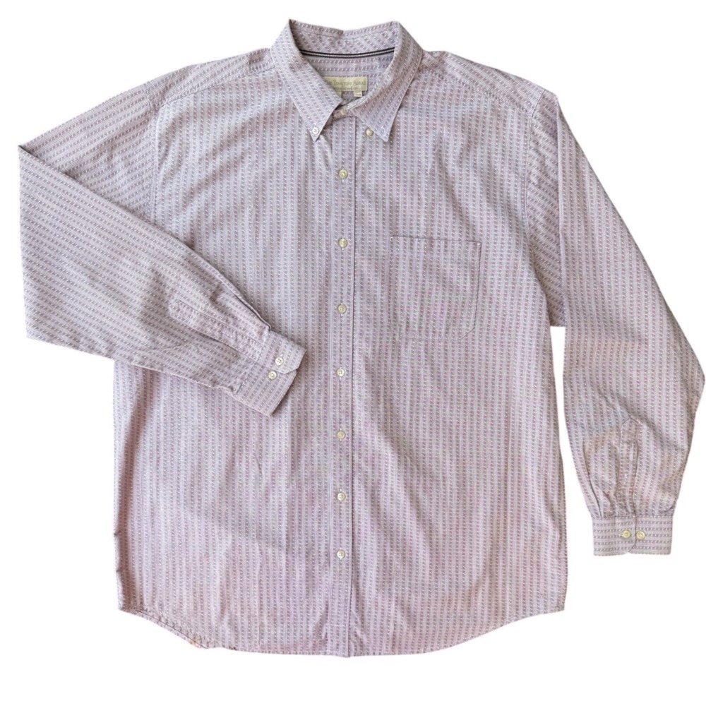 The Territory Ahead 100% Pima Cotton Button Down Shirt Pink Geometric Print, XLT